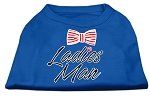 Ladies Man Screen Print Dog Shirt Blue Lg