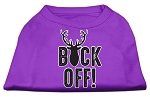 Buck Off Screen Print Dog Shirt Purple Lg