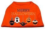 Merry Halloween Screen Print Dog Shirt Orange Lg