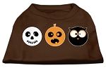 The Spook Trio Screen Print Dog Shirt Brown Lg