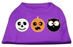 The Spook Trio Screen Print Dog Shirt Purple Lg