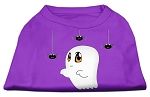 Sammy the Ghost Screen Print Dog Shirt Purple Med