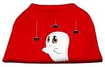 Sammy the Ghost Screen Print Dog Shirt Red Med