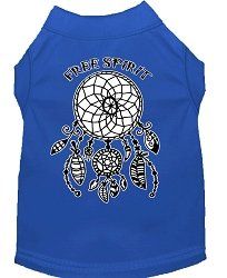 Free Spirit Screen Print Dog Shirt Blue Med