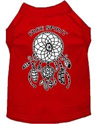 Free Spirit Screen Print Dog Shirt Red XL