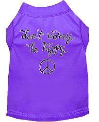 Be Hippy Screen Print Dog Shirt Purple XL