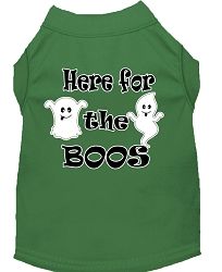 Here for the Boos Screen Print Dog Shirt Green XL