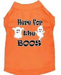 Here for the Boos Screen Print Dog Shirt Orange XL