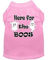 Here for the Boos Screen Print Dog Shirt Light Pink Med