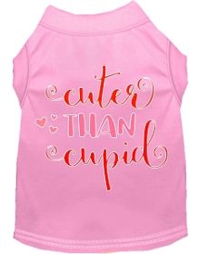 Cuter Than Cupid Screen Print Dog Shirt Light Pink Lg