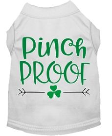 Pinch Proof Screen Print Dog Shirt White Med