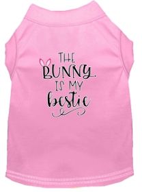 Bunny is my Bestie Screen Print Dog Shirt Light Pink Med