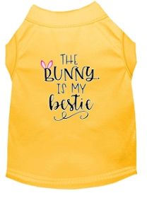 Bunny is my Bestie Screen Print Dog Shirt Yellow XL