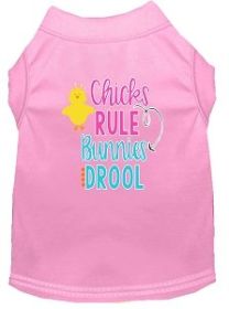 Chicks Rule Screen Print Dog Shirt Light Pink Med