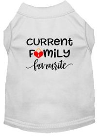 Family Favorite Screen Print Dog Shirt White Lg