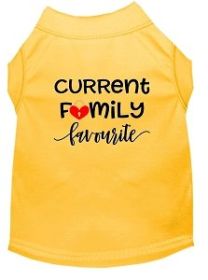 Family Favorite Screen Print Dog Shirt Yellow Lg