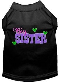 Big Sister Screen Print Dog Shirt Black Med