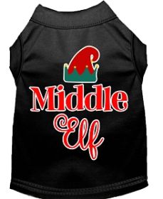 Middle Elf Screen Print Dog Shirt Black Med