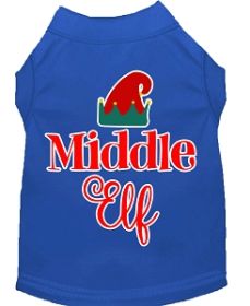 Middle Elf Screen Print Dog Shirt Blue Med