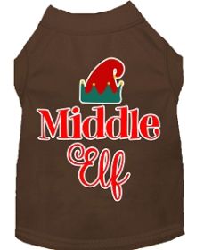 Middle Elf Screen Print Dog Shirt Brown Med