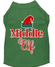 Middle Elf Screen Print Dog Shirt Green Med