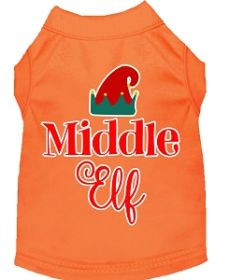 Middle Elf Screen Print Dog Shirt Orange Lg