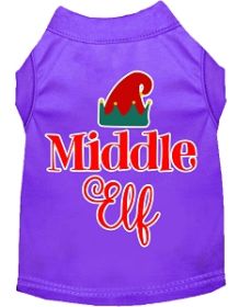 Middle Elf Screen Print Dog Shirt Purple Lg