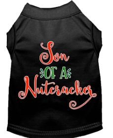 Son of a Nutcracker Screen Print Dog Shirt Black Med