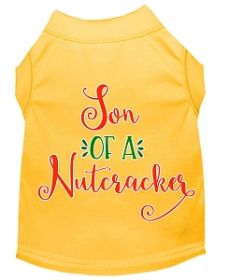 Son of a Nutcracker Screen Print Dog Shirt Yellow Med