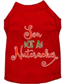 Son of a Nutcracker Screen Print Dog Shirt Red Lg