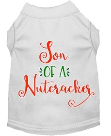 Son of a Nutcracker Screen Print Dog Shirt White Lg