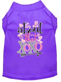 All about that XOXO Screen Print Dog Shirt Purple Med