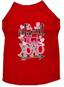 All about that XOXO Screen Print Dog Shirt Red Med