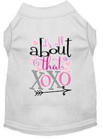 All about that XOXO Screen Print Dog Shirt White Med