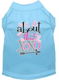 All about that XOXO Screen Print Dog Shirt Baby Blue XL