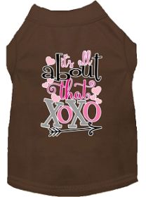 All about that XOXO Screen Print Dog Shirt Brown XL