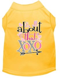 All about that XOXO Screen Print Dog Shirt Yellow XL