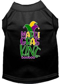 Mardi Gras King Screen Print Mardi Gras Dog Shirt Black XL