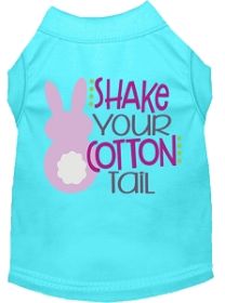 Shake Your Cotton Tail Screen Print Dog Shirt Aqua Med