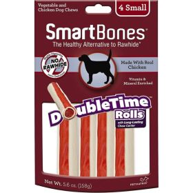 SmartBones DoubleTime Roll Chews for Dogs - Chicken - Small - 4 Pack - (5" Long - For Dogs 11-25 lbs)