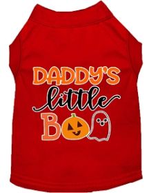 Daddy's Little Boo Screen Print Dog Shirt Red XXXL