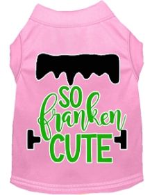 So Franken Cute Screen Print Dog Shirt Light Pink XXXL