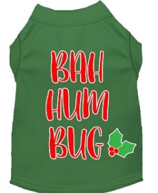 Bah Humbug Screen Print Dog Shirt Green XXL