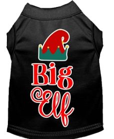 Big Elf Screen Print Dog Shirt Black XXL