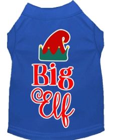 Big Elf Screen Print Dog Shirt Blue XXL