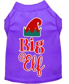 Big Elf Screen Print Dog Shirt Purple XXL