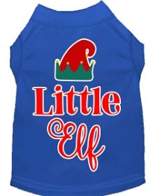 Little Elf Screen Print Dog Shirt Blue XXL