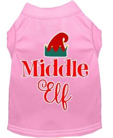 Middle Elf Screen Print Dog Shirt Light Pink XXL