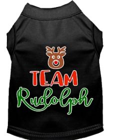 Team Rudolph Screen Print Dog Shirt Black XXL