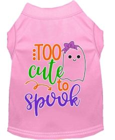 Too Cute to Spook-Girly Ghost Screen Print Dog Shirt Light Pink XXL